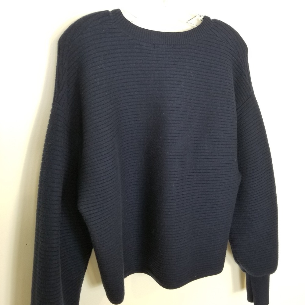 Good American Women Ribbed Pullover Sweater Sz 3 US L Blue‎ Dolman Sleeve Boho - Picture 4 of 7